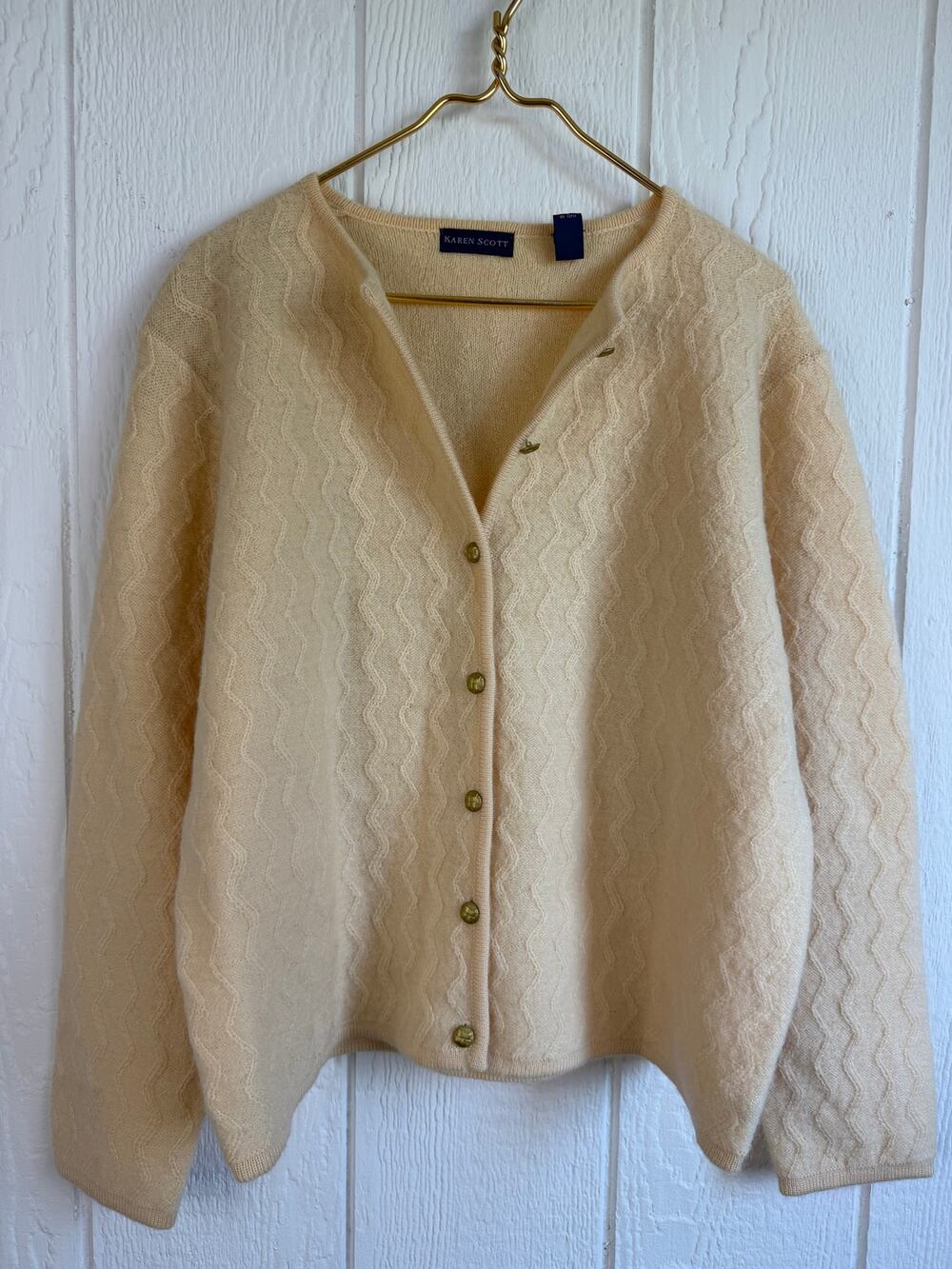 Vintage NWT Karen Scott Wool Cardigan, Large Made in Australia